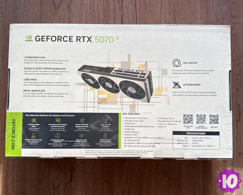 MSI GeForce RTX 5070 Ti 16G INSPIRE 3X OC (новая в ко в Москве
